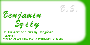 benjamin szily business card